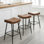 Tabouret de bar 26 po en similicuir rembourré sans dossier avec structure en métal