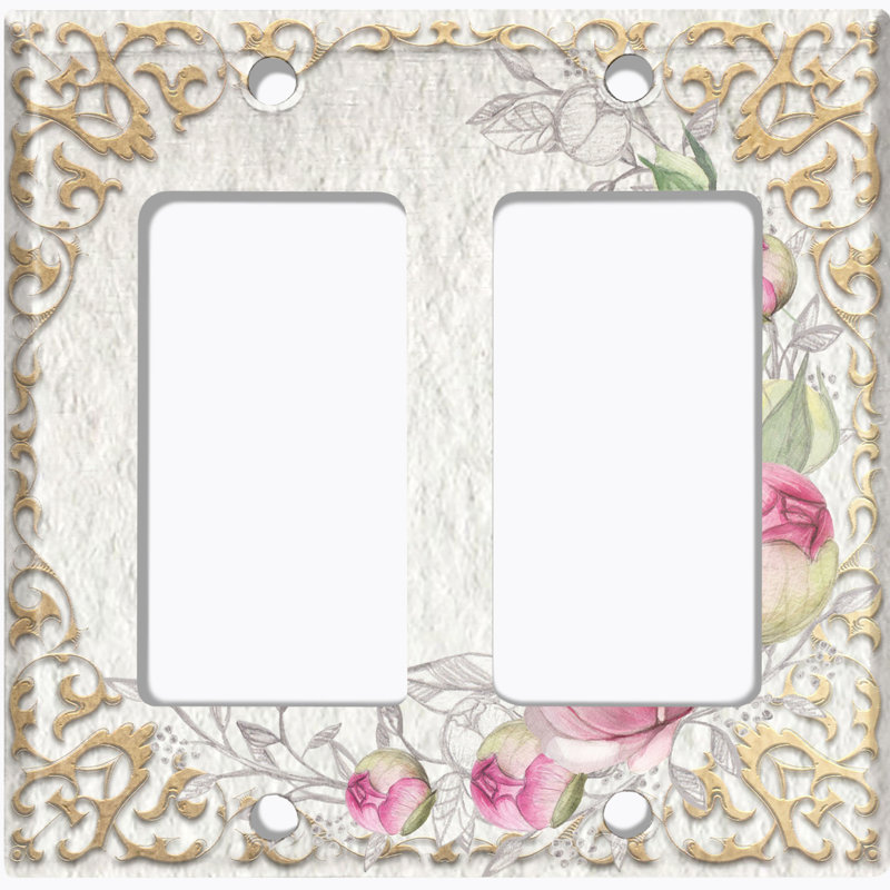Plaque murale berçante à motif de fleurs rétro à 2 bandes