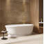 Baignoire de trempage autoportante à surface solide 67 po, baignoire ovale blanc mat avec design ergonomique 67 po