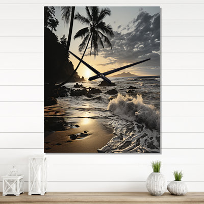 Photo de plage Tropical Escape IV - Horloge murale nautique et de plage surdimensionnée