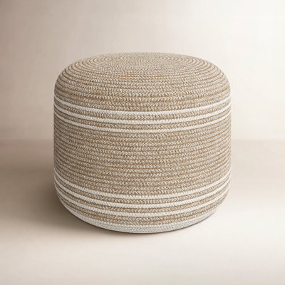 Heatherly Upholstered Cotton and Jute Ottoman