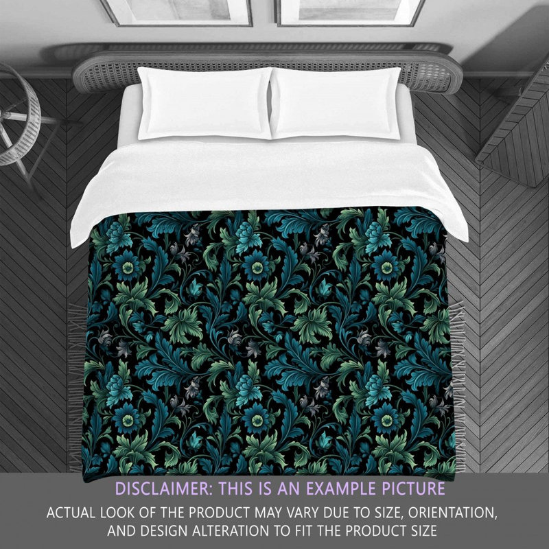 Machine Printed Comforter, Twin Extra Long Comforter, Black/Navy