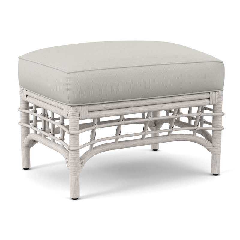 Bridgehampton Ottoman, Antique Frost White, Bright Foliage; 0573-46