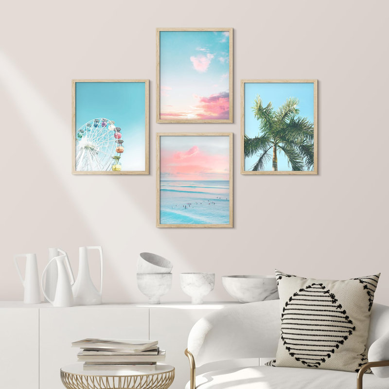 «Tropical Tree Ferris Wheel», impression sur papier 4 pièces, Naturel, H 16 po x l 12 po