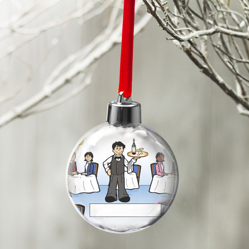 Personalized Waiter, Formal Dining Christmas Bulb Ornament, Yes