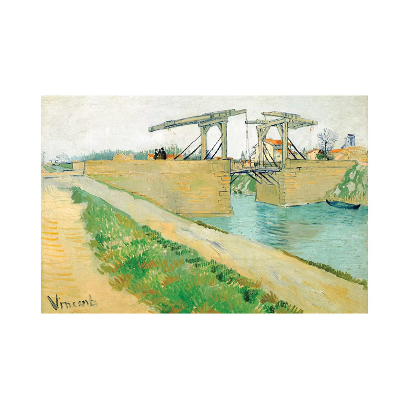 The Langlois Bridge, March 1888 by Vincent Van Gogh - Wrapped Canvas Painting, 20.32cm H x 30.48cm W x 1.91cm D