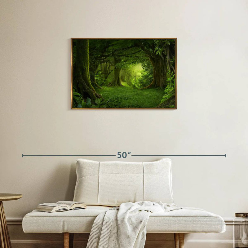 Mousse verte, Cadre flottant doré, 31 po x 21 po