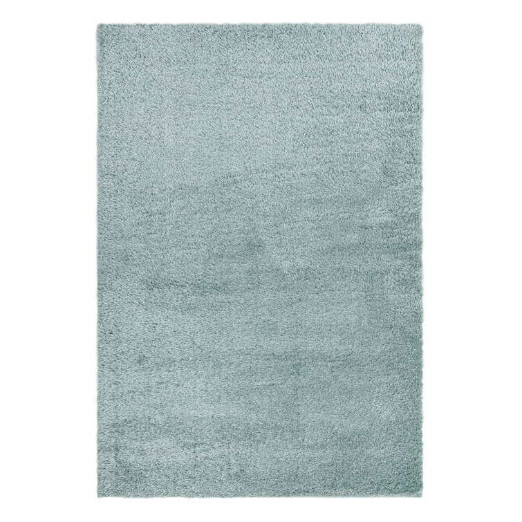 Natonia Shiny Shaggy Duckegg Blue Area Rug