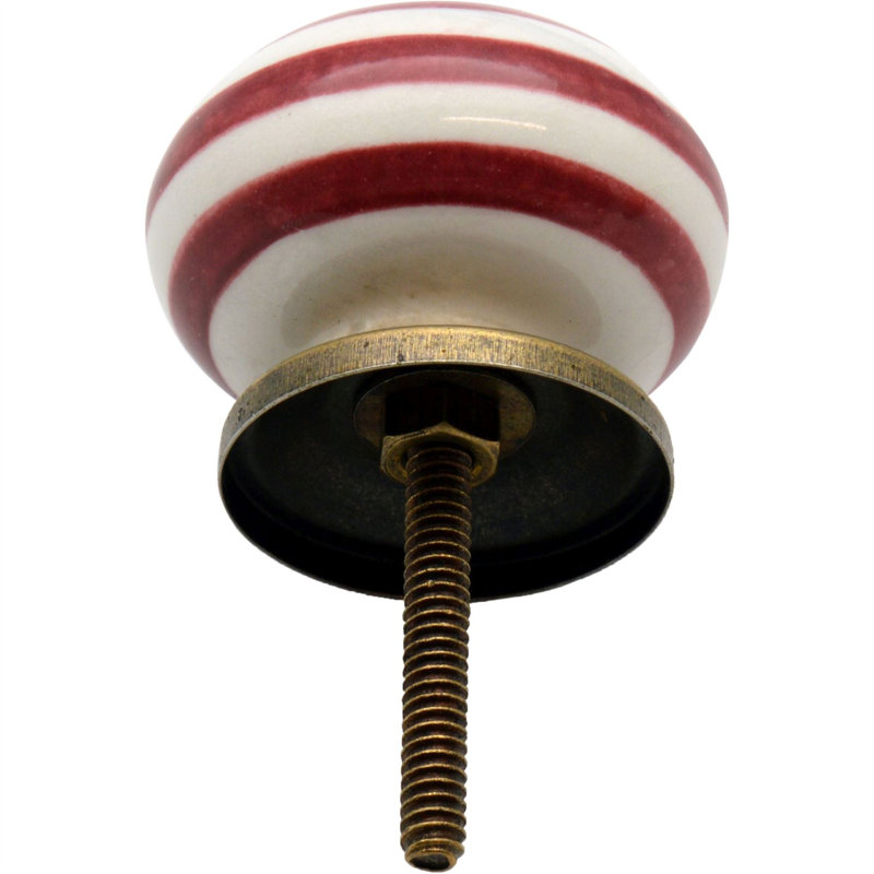 Nicola Spring - Round Ceramic Cabinet Knobs, Dark Red