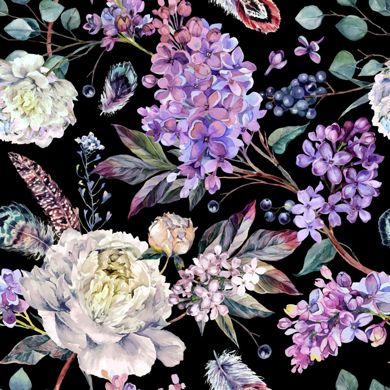 Iatan, motif floral boho sur toile par Inna Sinano, impression, H 36 po x l 36 po