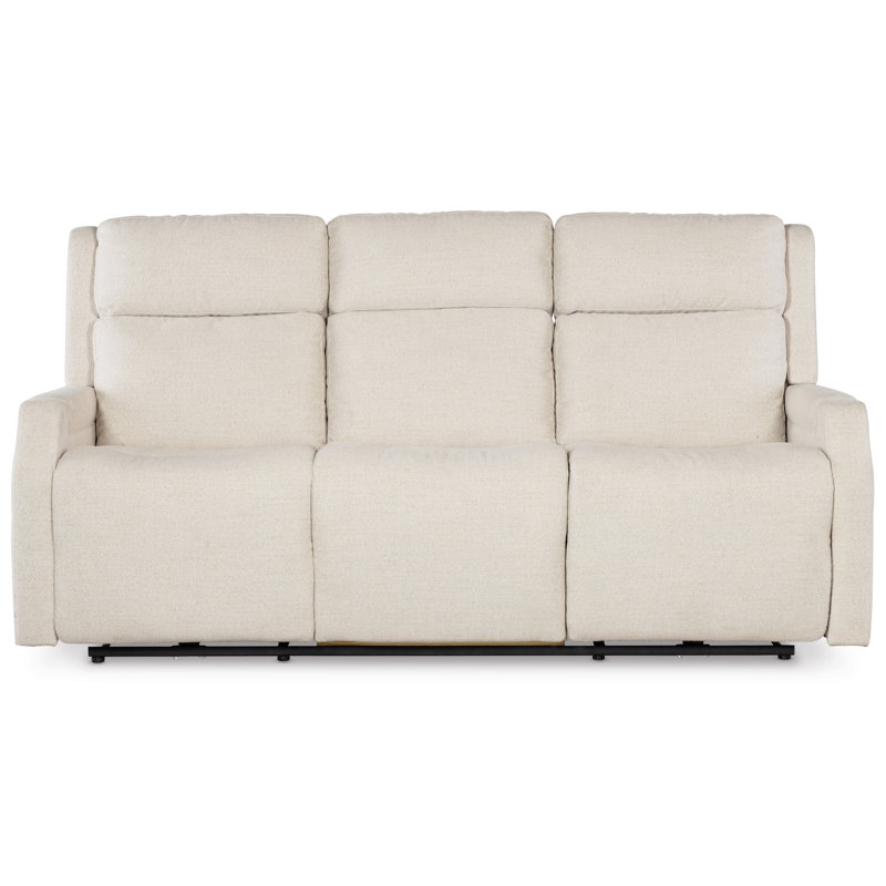 The Zero Gravity Power Sofa with Power Headrests and Lumbar, White/Cream