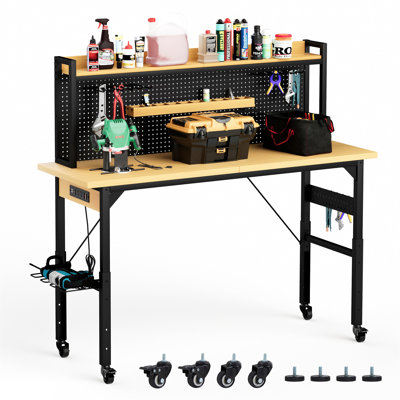 Établi réglable 71 po avec panneau perforé (sans la chaise)