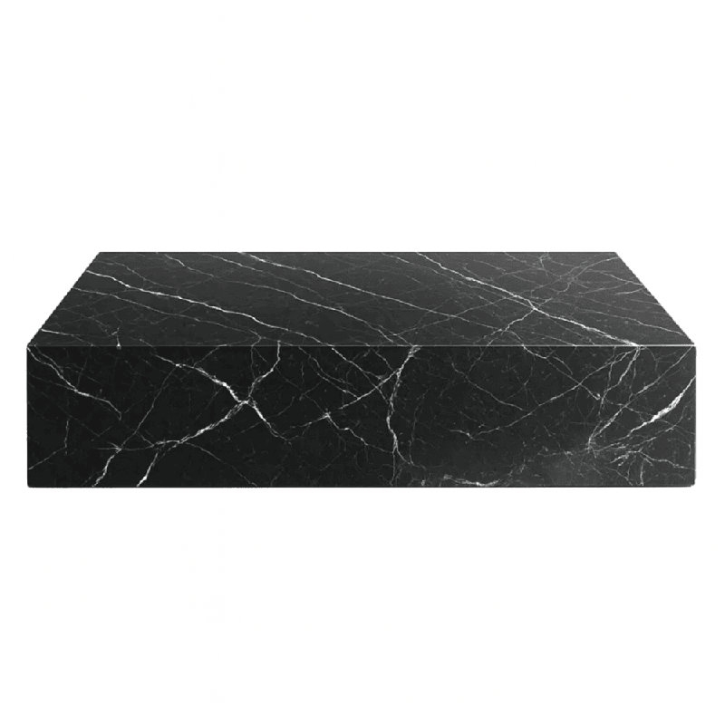Genuine Marble Block Coffee Table - Nero Black Marble, 54" Extra Large