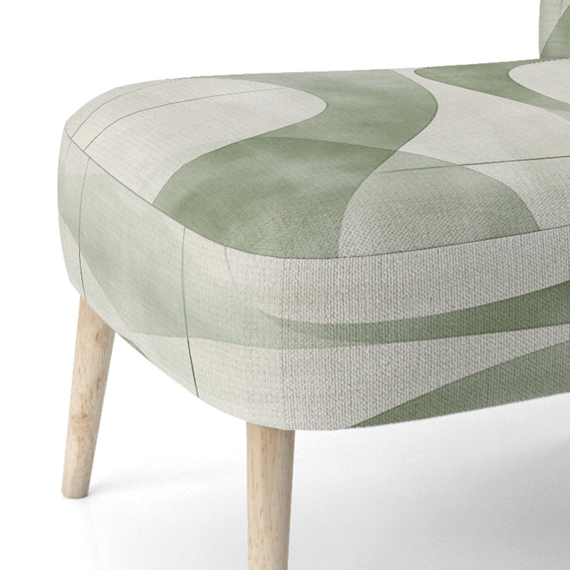 Chaise d'appoint abstraite moderne et rembourrée - Chaise d'appoint Sage Lines I, Side Chair Armless