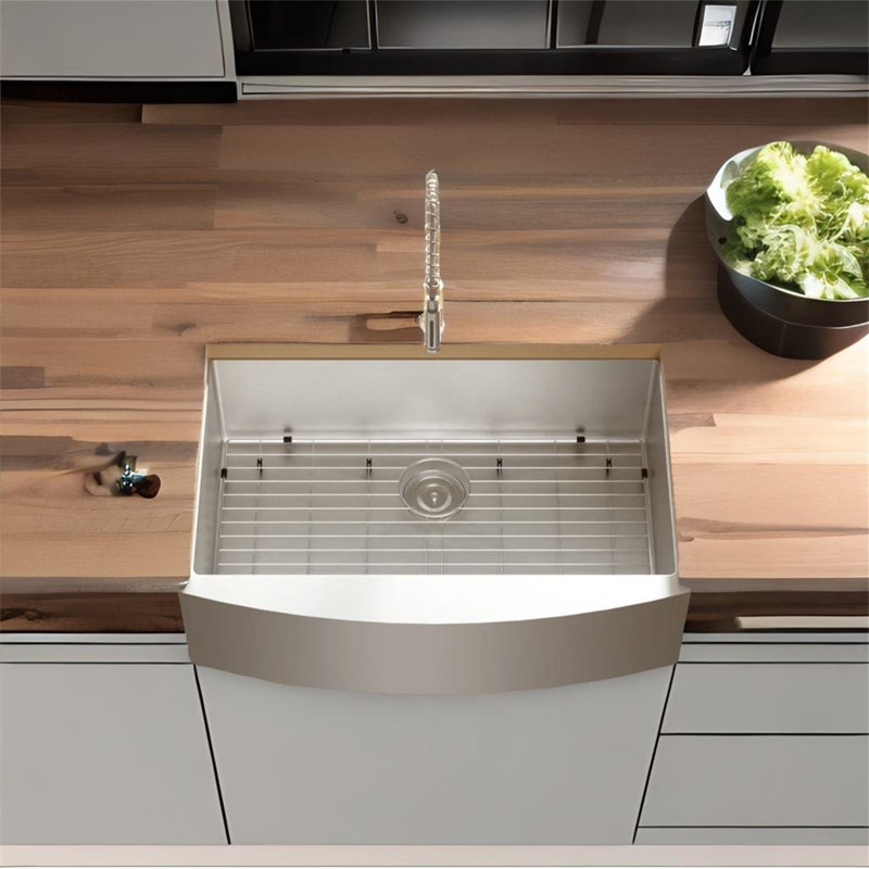 Évier de cuisine à simple cuve en acier inoxydable, H 10 po x L 30 po x l 21 po