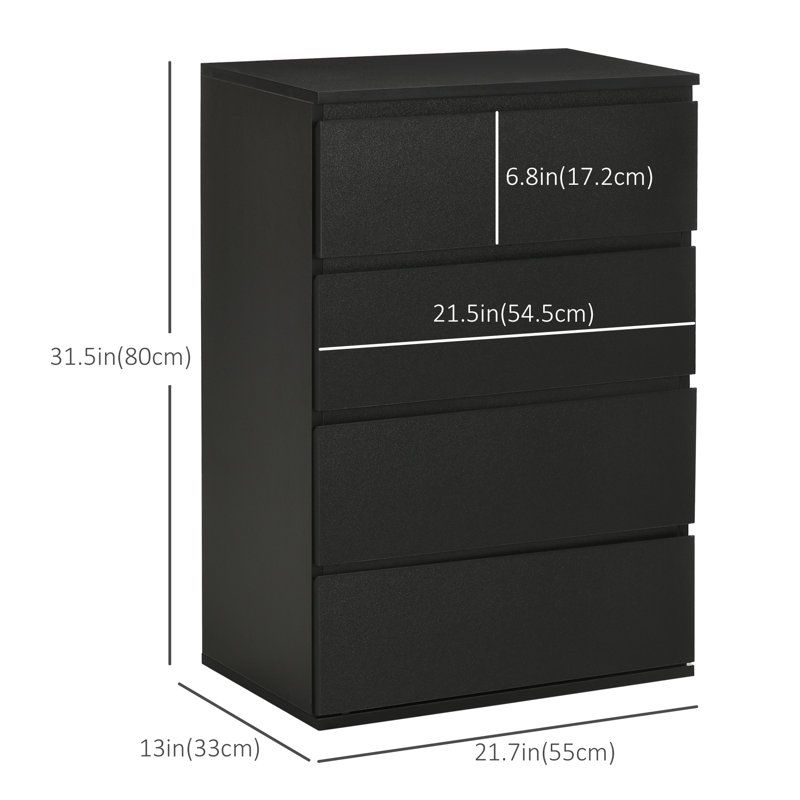 Commode 4 tiroirs Aquavious, Noir