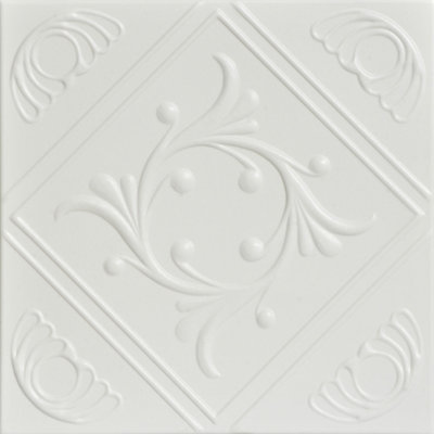 Carreau de plafond en polystyrène recouvert de diamant 1,6 pi x 1,6 pi Diamond Wreath