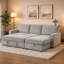 Canapé-lit modulaire Upholstery avec méridienne de rangement, canapé-lit avec port USB, 2 porte-gobelets sur les coussins de dossier-97591105