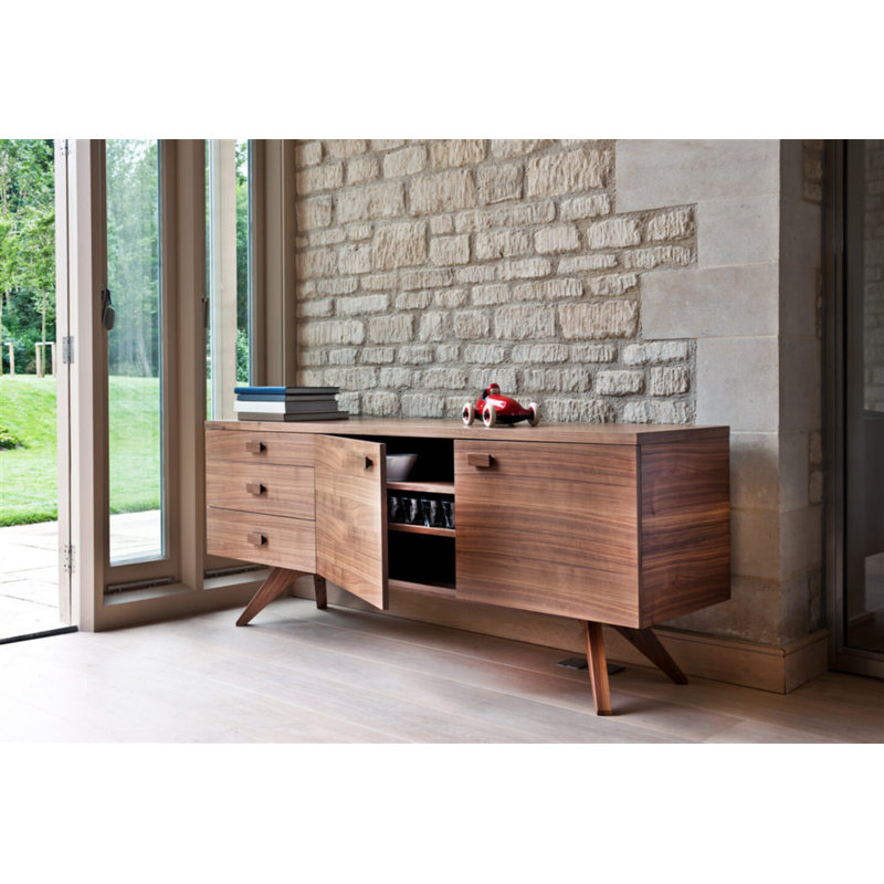 Cross 74.02'' W Solid Wood Sideboard, Brown