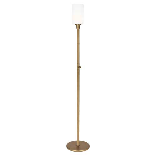 Nina Torchiere Floor Lamp, Aged Brass
