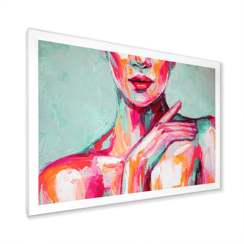 «Pastel Artistic Seduction Woman V», reproduction d'art sur toile, H 8 po x l 12 po x P 1 po, Toile blanche avec cadre photo