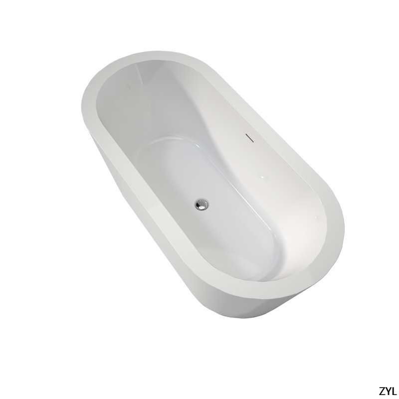 Baignoires autoportantes en acrylique, baignoires de trempage, baignoires profondes spacieuses de luxe, blanc