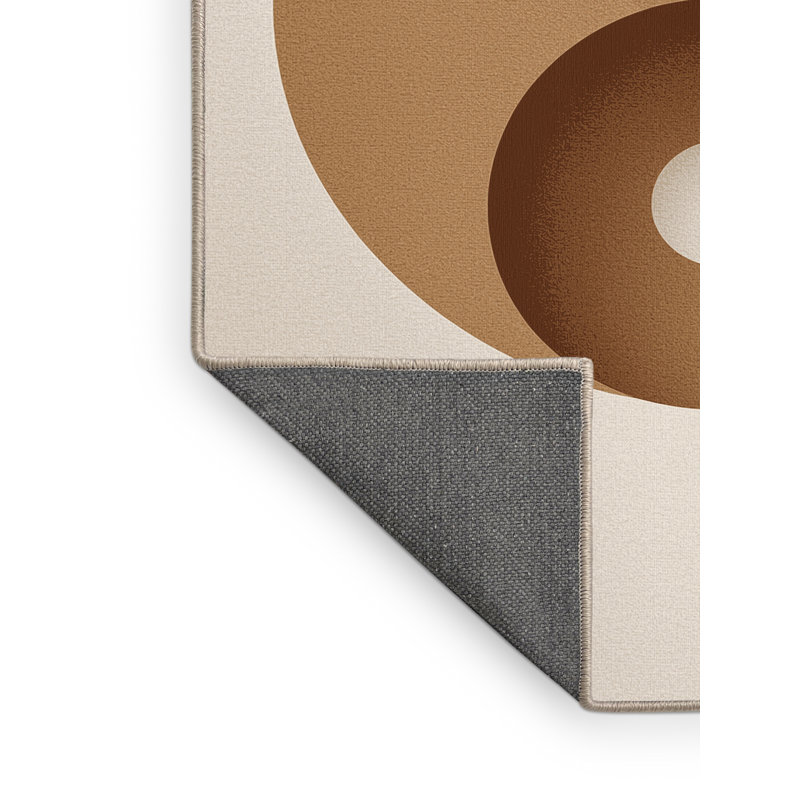 Tapis doux en peluche moelleux et minimaliste Polett Yin Yang, 5 x 8