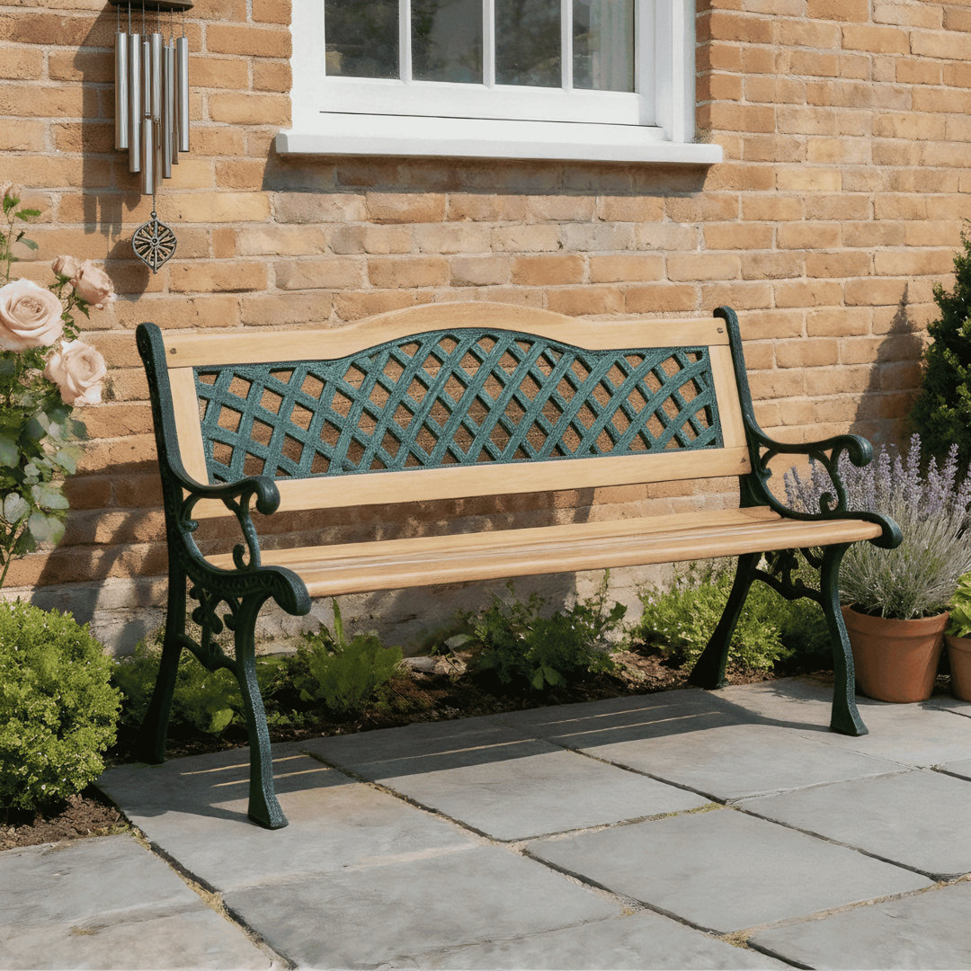 Lorien Wood and Metal Outdoor Bench