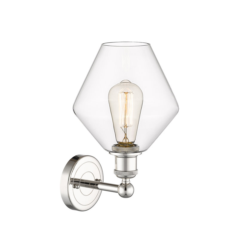 Amylea Steel Armed Sconce, Clear, Polished Nickel