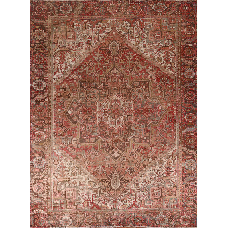 Tapis rétro fait à la main 9 x 11
