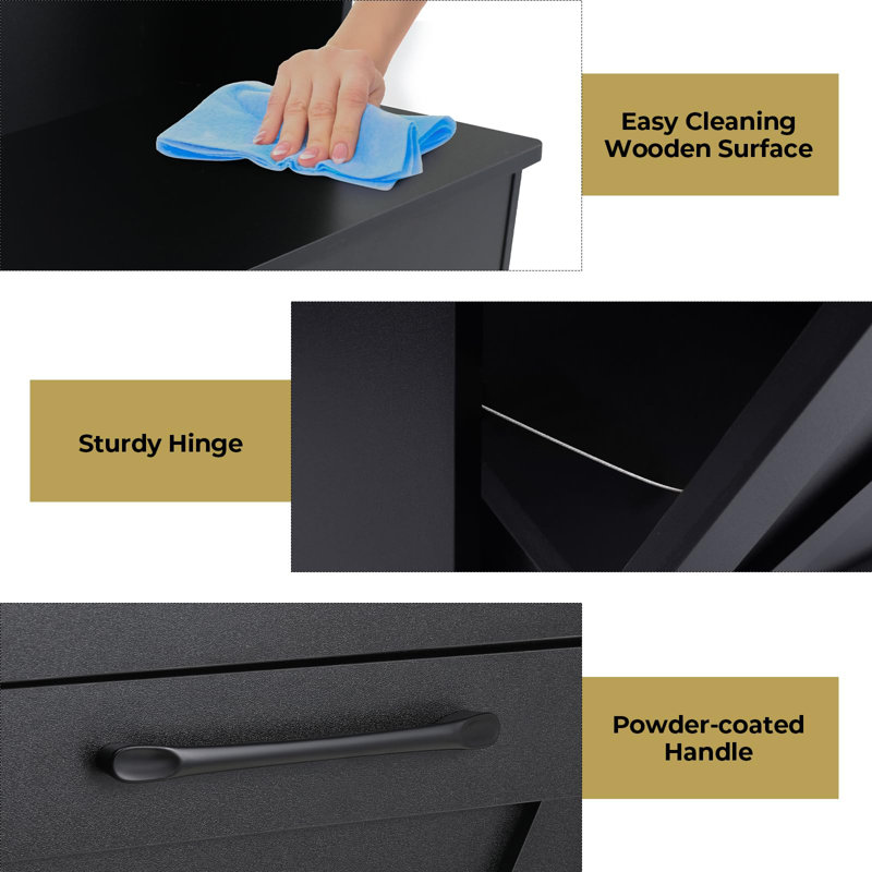 Double Tilt Out Trash Cabinet Trash Can - 10x2 Gallons (Trash Bins Not Included) 1 PC, Black