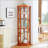 Lighted Corner Curio Cabinet - Elegant Glass Display Case For Living Room & Bar Storage, Perfect For Antique Collections & Wine With Built-In Lighting-164454938-164454928