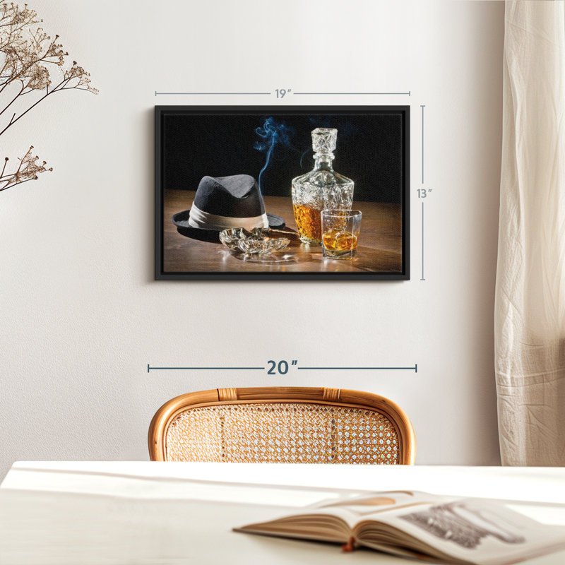 Impression rétro sur toile de whisky rétro, H 13 po x l 19 po