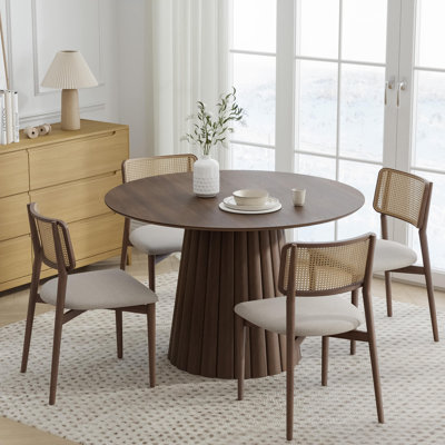 Solid Wood Dining Table Round Pedestal Kitchen Table