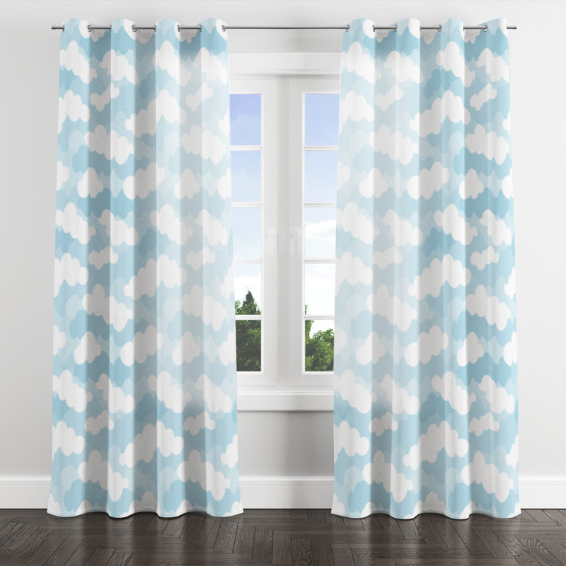 Boho Velvet Curtains - White Baldrige Grommet Curtain - 1 Panel, 52" W x 84" L, Silver Grommets