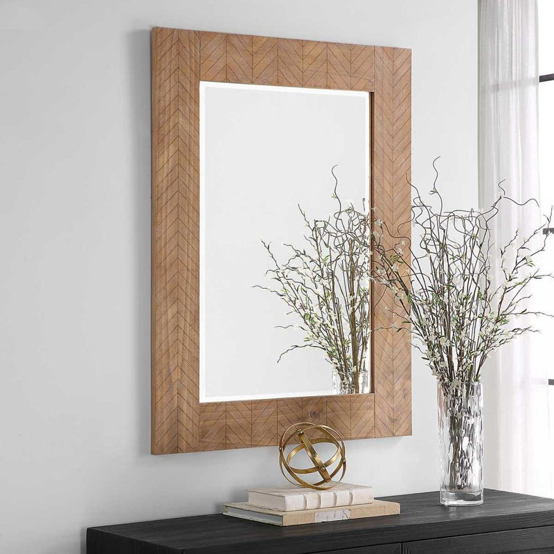 Miroir mural décoratif en bois 