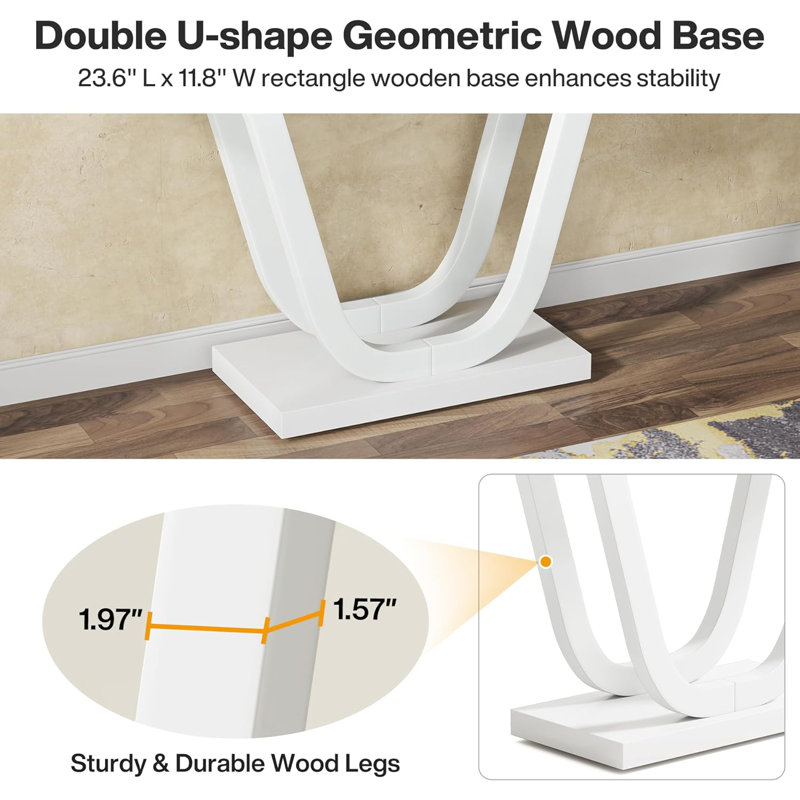 140cm Console Table, Brown, White