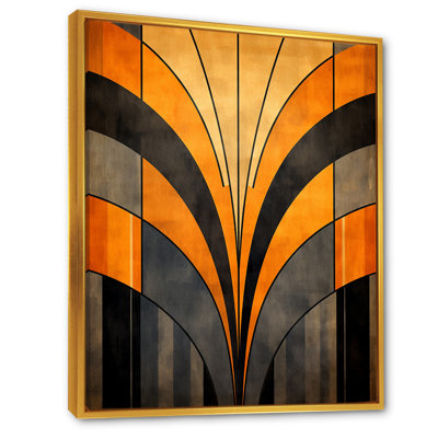 Vecteurs orange et gris - formes abstraites, art mural