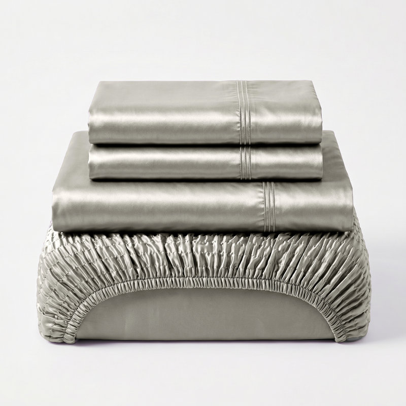 Ensemble de draps 4 pièces BedTite, Full Sheet Set with 2 Pillowcases, Silver
