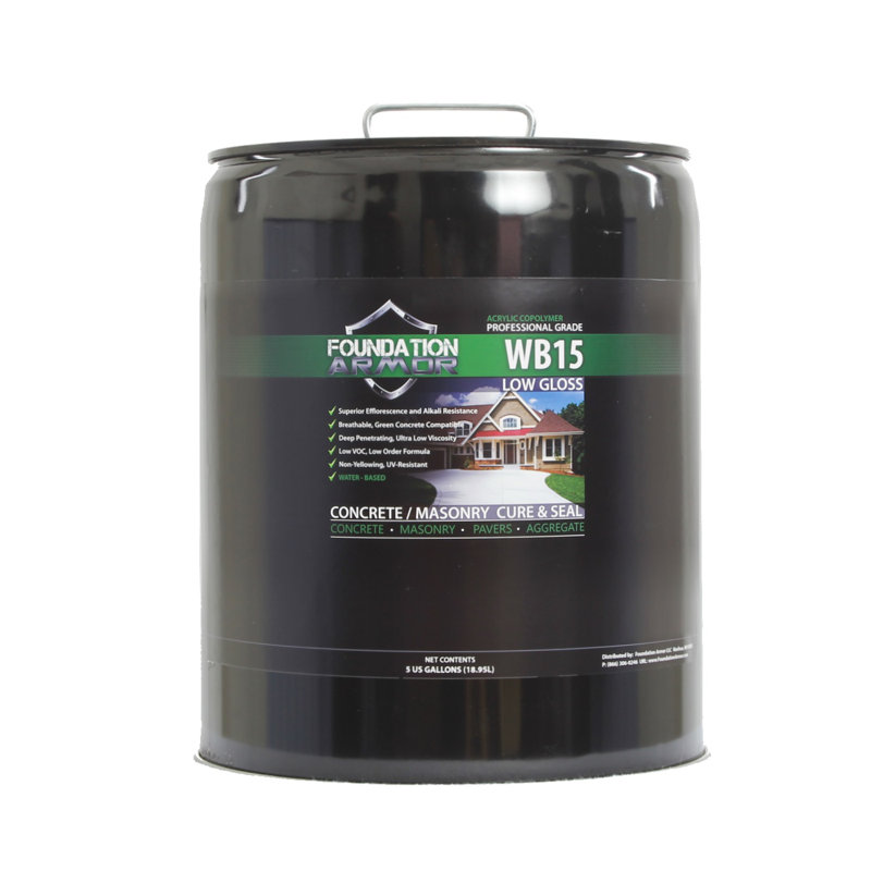 Scellant pour béton et scellant à l'acrylique à faible brillance à l'eau 5 gallons