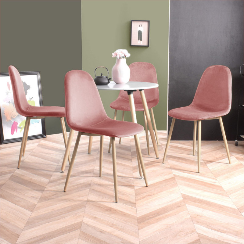 Hendersonville 124.5cm H Polyester Blend Upholstered Side Chair, Pink
