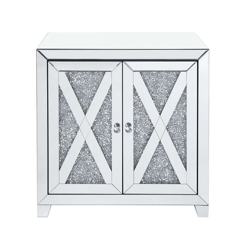 Noralie Mirrored & Faux Diamonds Console Cabinet