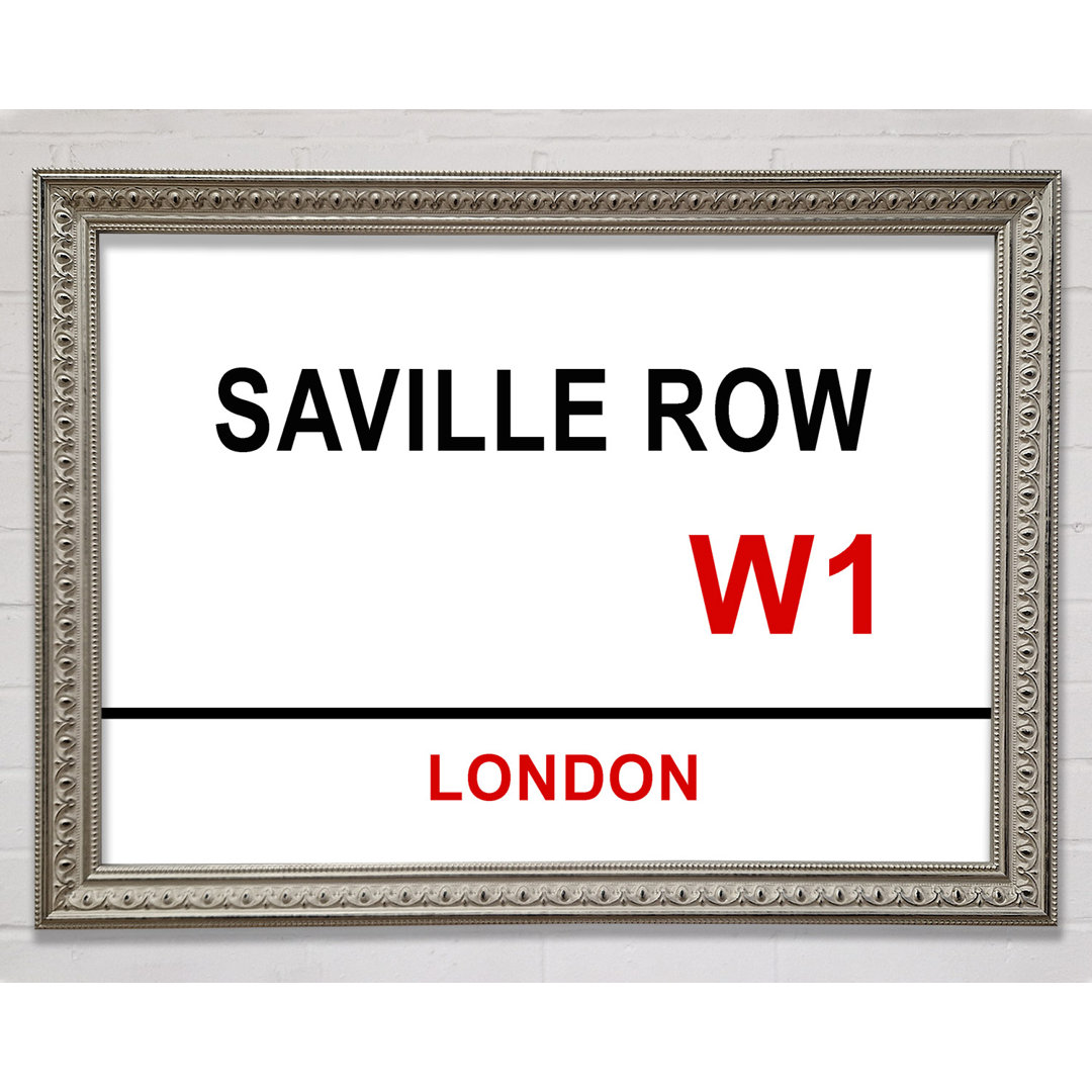 Saville Row Signs - Einzelne Bilderrahmen Kunstdrucke