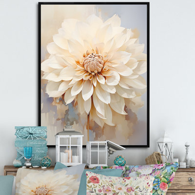 " Beige Dahlia Flower Minimalism "