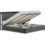 Structure de lit de rangement relevable, lit plateforme en métal avec tête de lit, support de lattes de bois, aucun sommier requis, noir-801893452-801893448