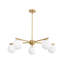 Lustre spoutnik moderne en laiton 5 lumières avec globes en verre opale (35,4 po)