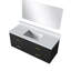 Meuble-lavabo noir simple de 122 cm de largeur x 56 cm de profondeur, comptoir en quartz blanc et miroir de 109 cm.-2026156112