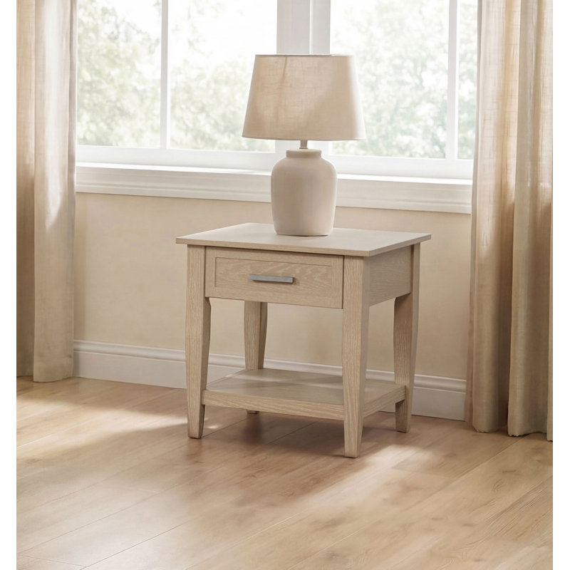 Table de bout transitionnelle l 24,4 po, beige, Beige
