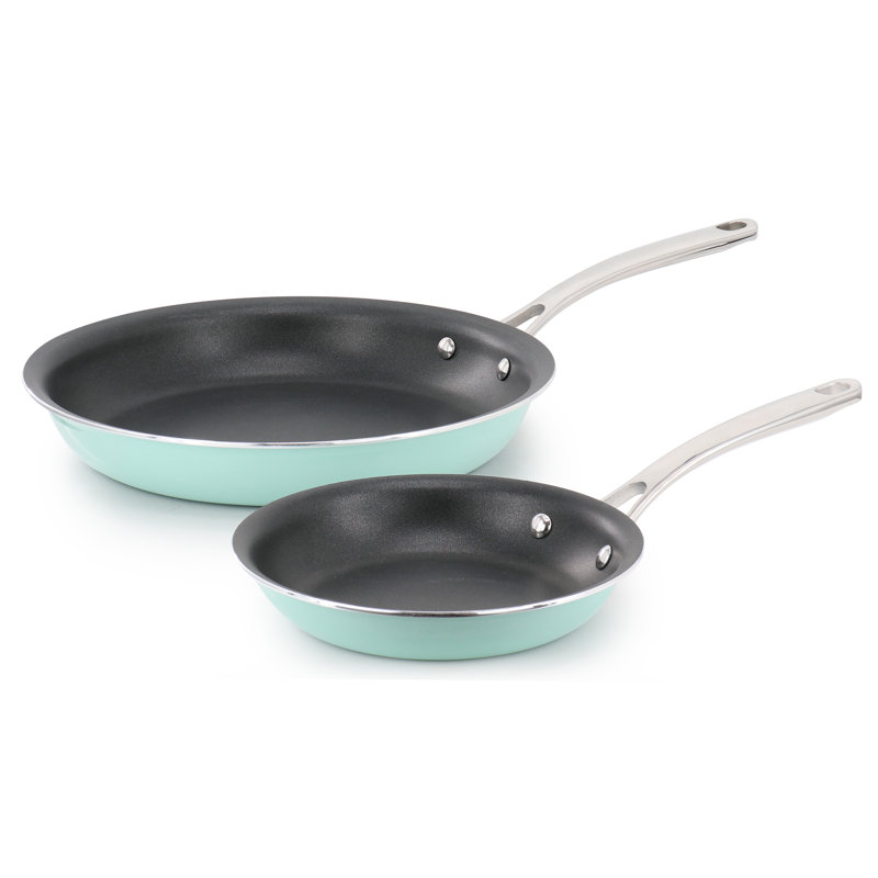 Ensemble de batterie de cuisine en céramique 14 pièces Martha Stewart Lockton, Bleu