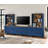 Scarlett Entertainment Center with Bookshelves for TVs up to 75", Farmhouse Wall Unit TV Stand with 8 Doors & 4 Drawer, Media Console Table for Living Room, Bedroom & Home Theater, Navy Blue-1962110845